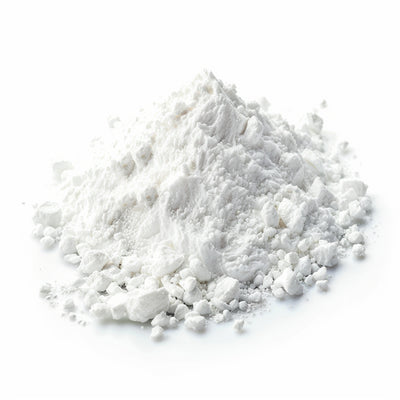 Pile of white powder on a white background