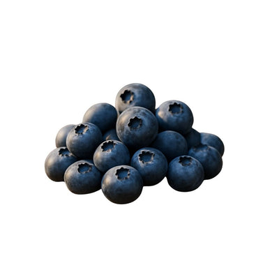 Pile of blueberries on a white background